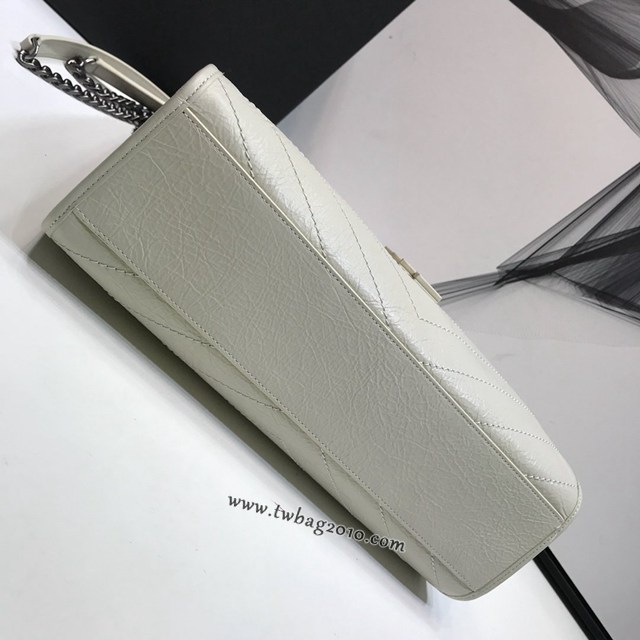 YSL专柜款女包 聖羅蘭經典款爆裂紋羊皮聖羅蘭印花手提包 YSL折疊購物袋手袋  jjh1037